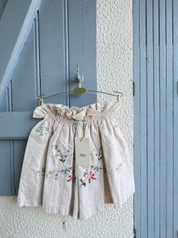 Malo Embroidered Vintage Linen Shorts