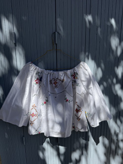 Embroidered Vintage Linen Blouse / Louise