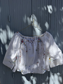 Embroidered Vintage Linen Blouse / Louise
