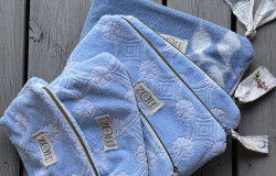 Sky Blue Terry Cloth Pouch