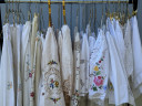 Embroidered Vintage Linen Blouse / Celeste