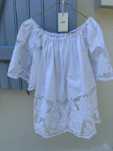 Blouse brodée en linge ancien/ Celeste