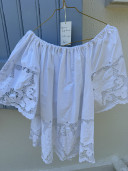 Embroidered Vintage Linen Blouse / Celeste