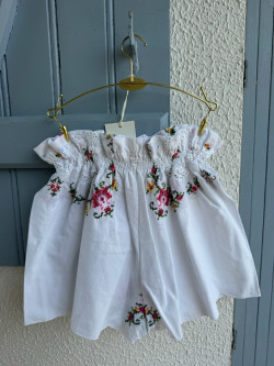 Melissa Embroidered Vintage Linen Shorts