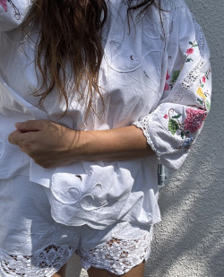 Embroidered Vintage Linen Blouse - IRIS