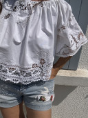 Embroidered Vintage Linen Blouse / MIA