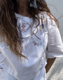 Embroidered Vintage Linen Blouse / Louise