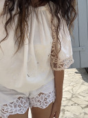 copy of Axelle Embroidered Vintage Linen Blouse