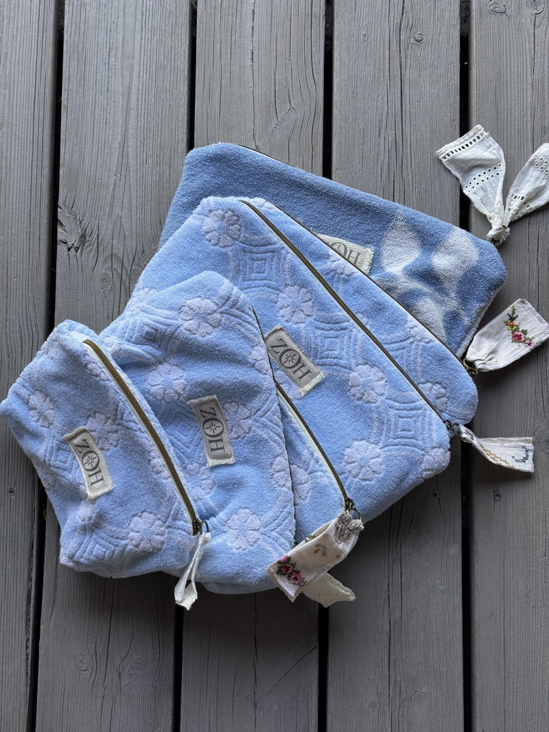 Pochette éponge bleu ciel