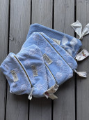 Pochette éponge bleu ciel