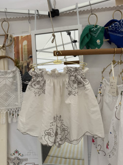 copy of Juliette Embroidered Vintage Linen Shorts