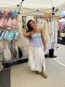 Top /Jupe vichy bleu Gina