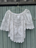 Blouse brodée en linge ancien/ ALBA