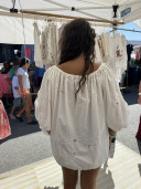 Blouse brodée en linge ancien/ June