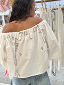 copy of Blouse en linge ancien brodé /SALLY