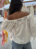 copy of Blouse en linge ancien brodé /SALLY