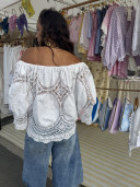 Blouse brodée en linge ancien/ MELLIE