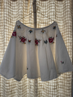 Poncho en linge ancien Flora
