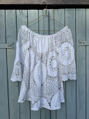 Blouse brodée en linge ancien Jane
