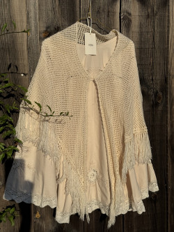 Châle vintage en crochet Mona