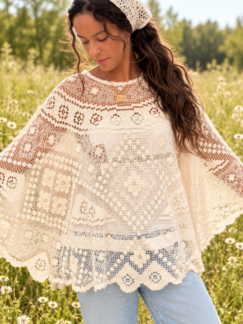Poncho en crochet Elio