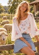 copy of Judy Embroidered Vintage Linen Blouse