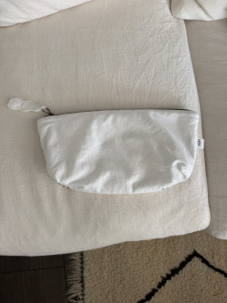 Embroidered Vintage Linen Clutch / INES