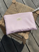 Pink gingham pouch