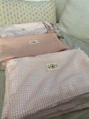 Pink gingham pouch