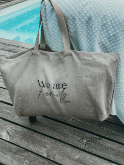 Large linen tote ''We are...