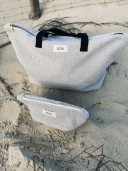 NINON  Greige terry pouch