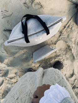NINON  Greige terry pouch