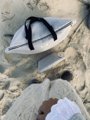 NINON  Greige terry pouch