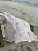 Drap de bain Fragola// en lin rayure rose