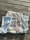 Drap de bain Fragola// en lin rayure rose