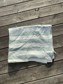 Drap de bain Pistacchio// en lin rayure celadon