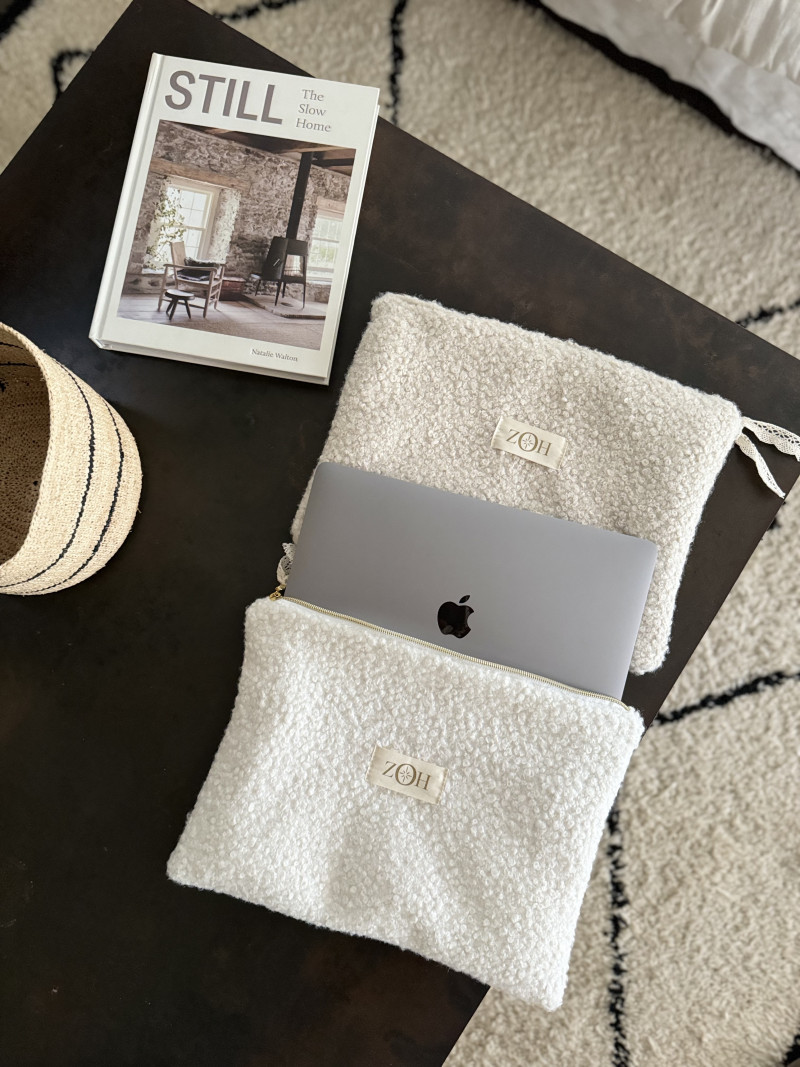 Pochette IPAD/MACBOOK - Ninon bouclette beige