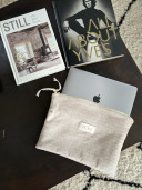 Pochette IPAD/MACBOOK - WILL velours beige
