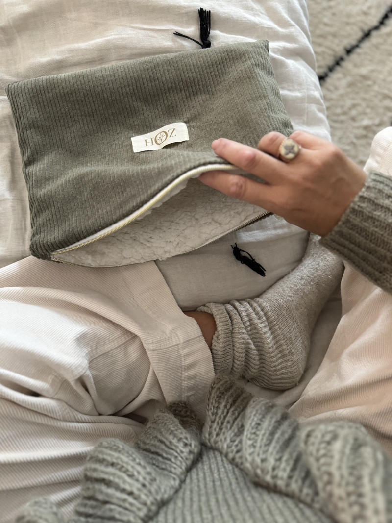 Pochette IPAD/MACBOOK - WILL velours kaki