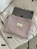 Pochette IPAD/MACBOOK - WILL velours rose