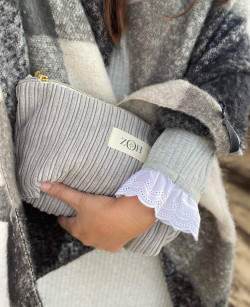 Gaspard Grey Velvet Pouch