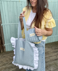 Mila Gingham Tote Bag