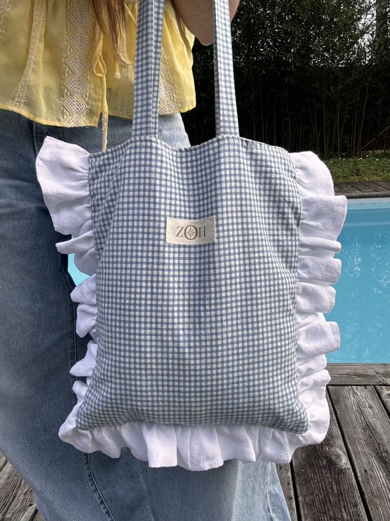 Mila Gingham Tote Bag