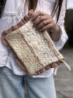 copy of NINON  Greige terry pouch