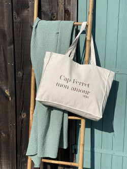 ''Cap Ferret mom amour'' Large tote bag