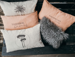 Housse de coussin "Les pins du bassin''