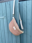 Sac banane en lin rose NINA